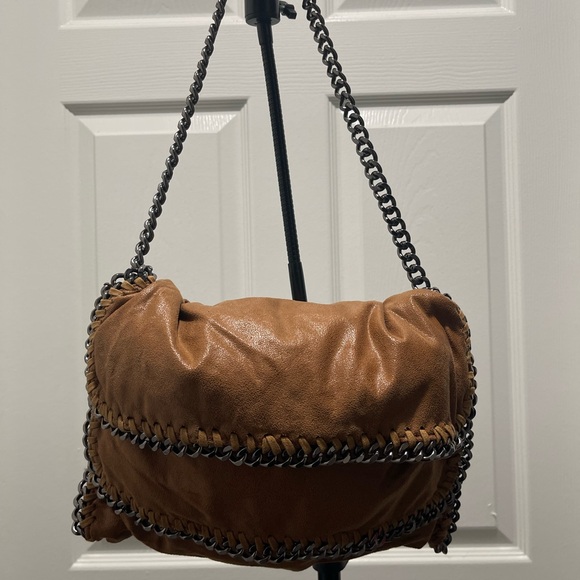 Stella McCartney Brown Suede Chain Purse- Falabella Shoulder Bag - Picture 1 of 14